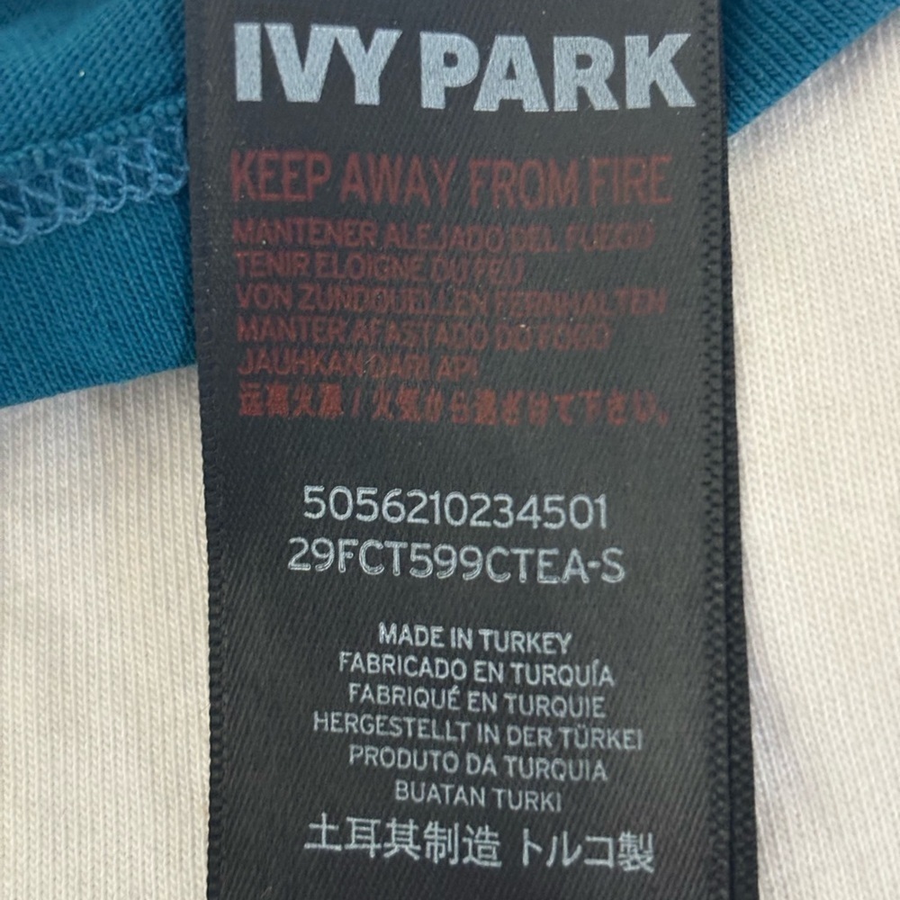 Ivy Park Teal and White crop top - Picture 3 of 7